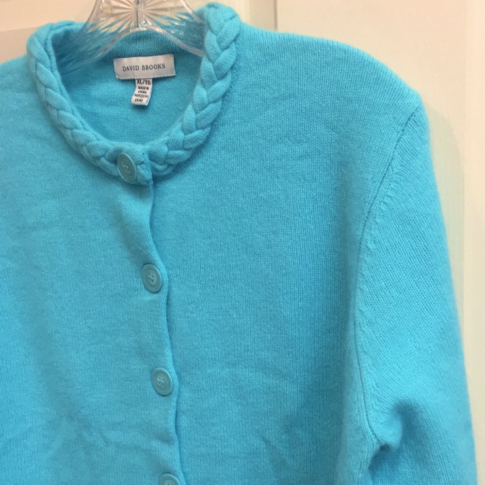 NWOT “David Brooks” Cropped Braided Detail Sweater - Picture 2 of 9
